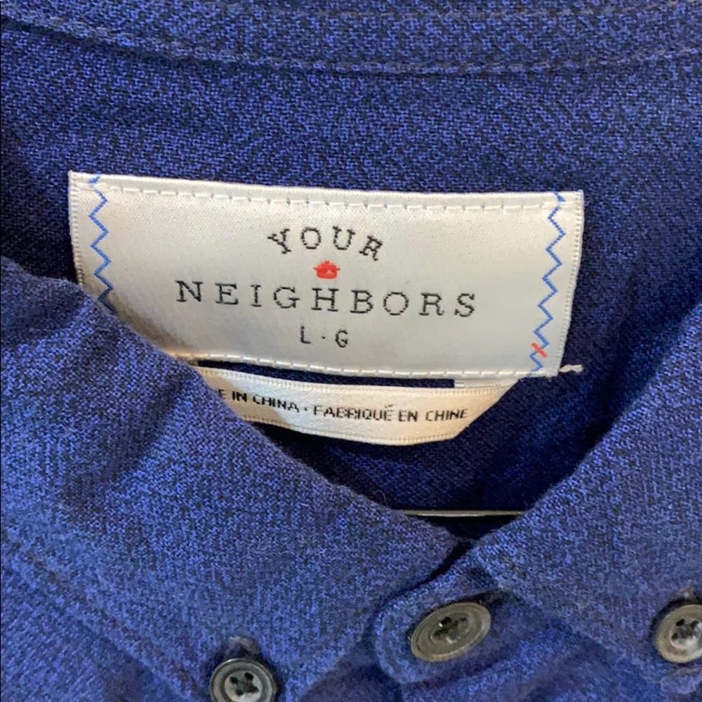 Your Neighbors Blue button down - Picture 2 of 3